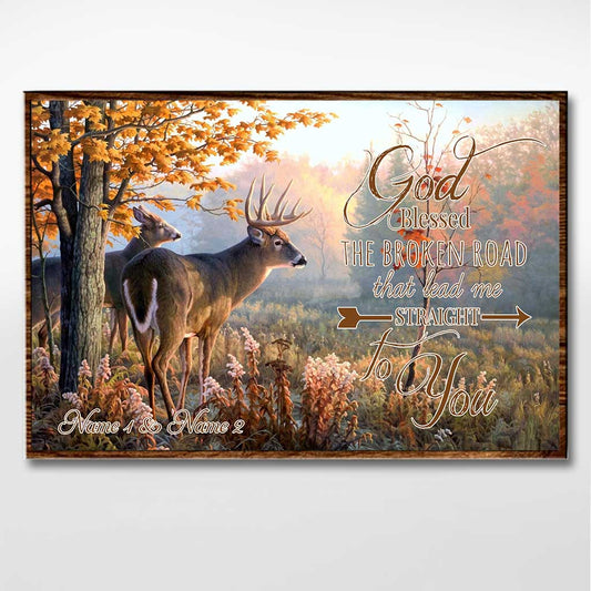 Dieu a béni la route brisée - Affiche de chasse personnalisée