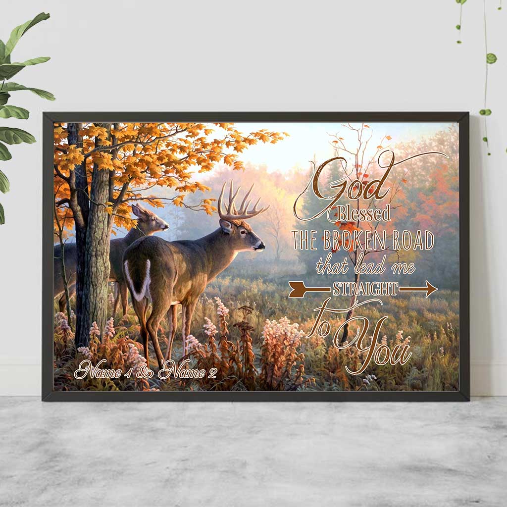 Dieu a béni la route brisée - Affiche de chasse personnalisée