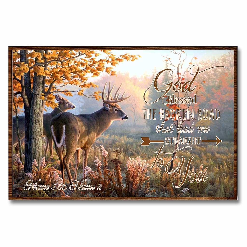 Dieu a béni la route brisée - Affiche de chasse personnalisée