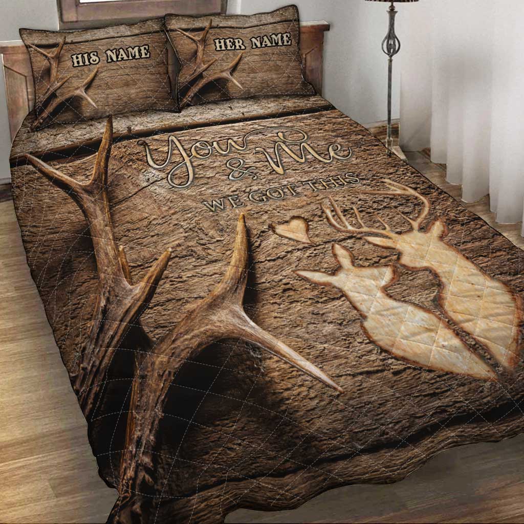 Toi et moi, on gère ! - Ensemble de courtepointe de chasse personnalisé pour couples