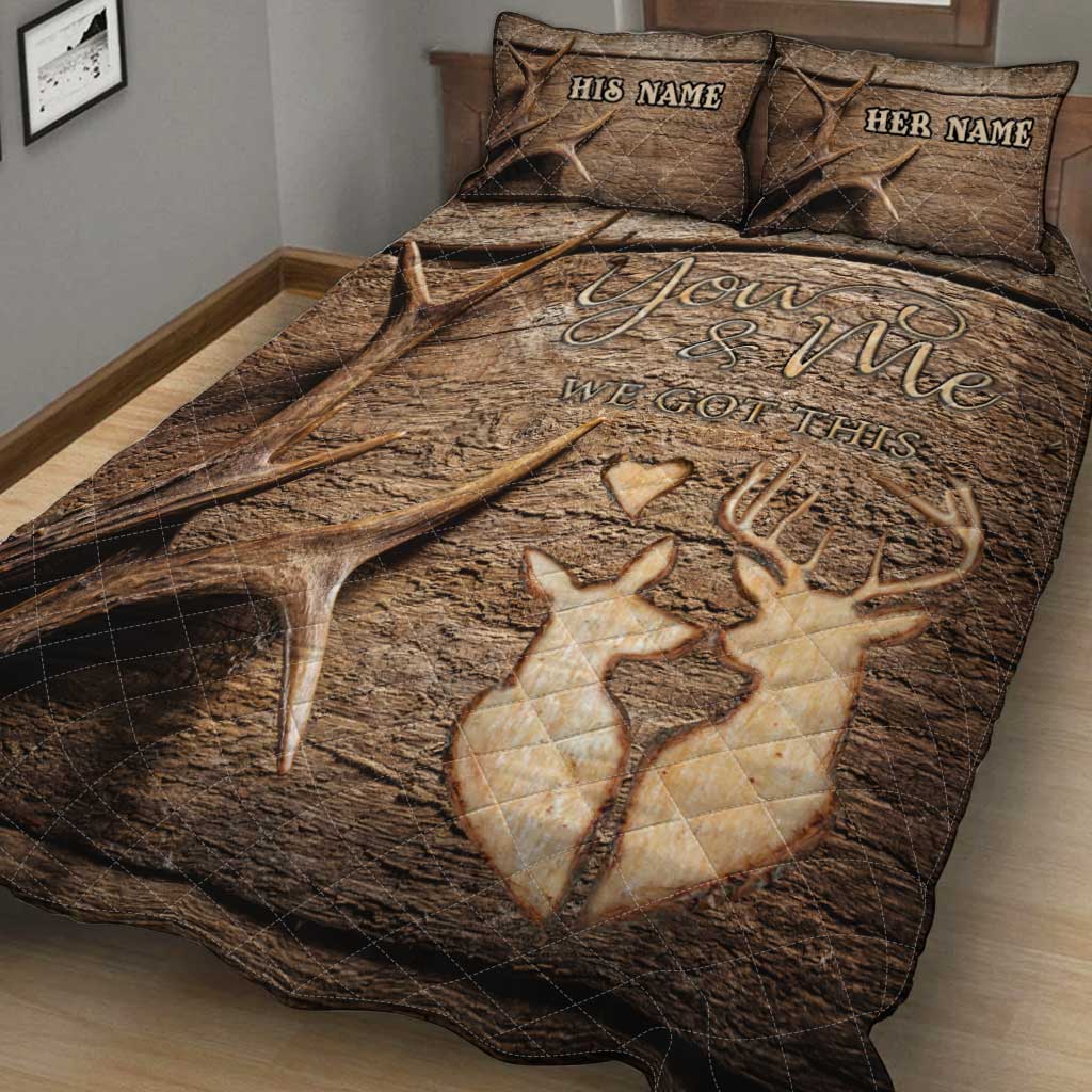 Toi et moi, on gère ! - Ensemble de courtepointe de chasse personnalisé pour couples