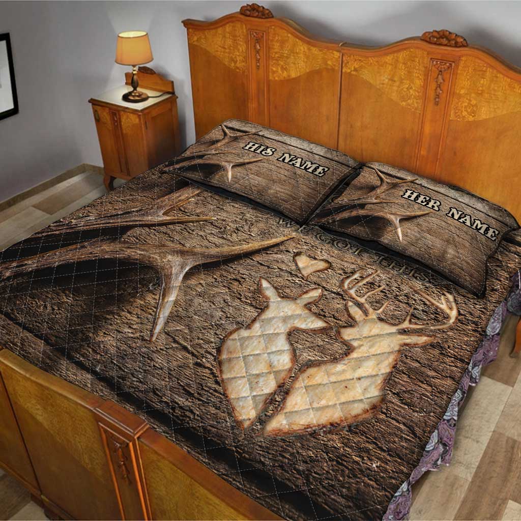 Toi et moi, on gère ! - Ensemble de courtepointe de chasse personnalisé pour couples