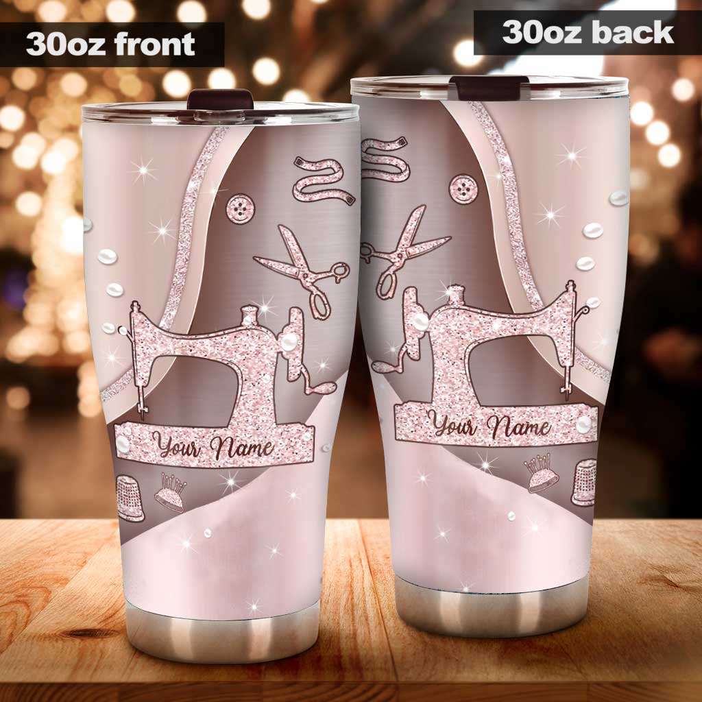 Gobelet isotherme personnalisé « J’adore coudre »