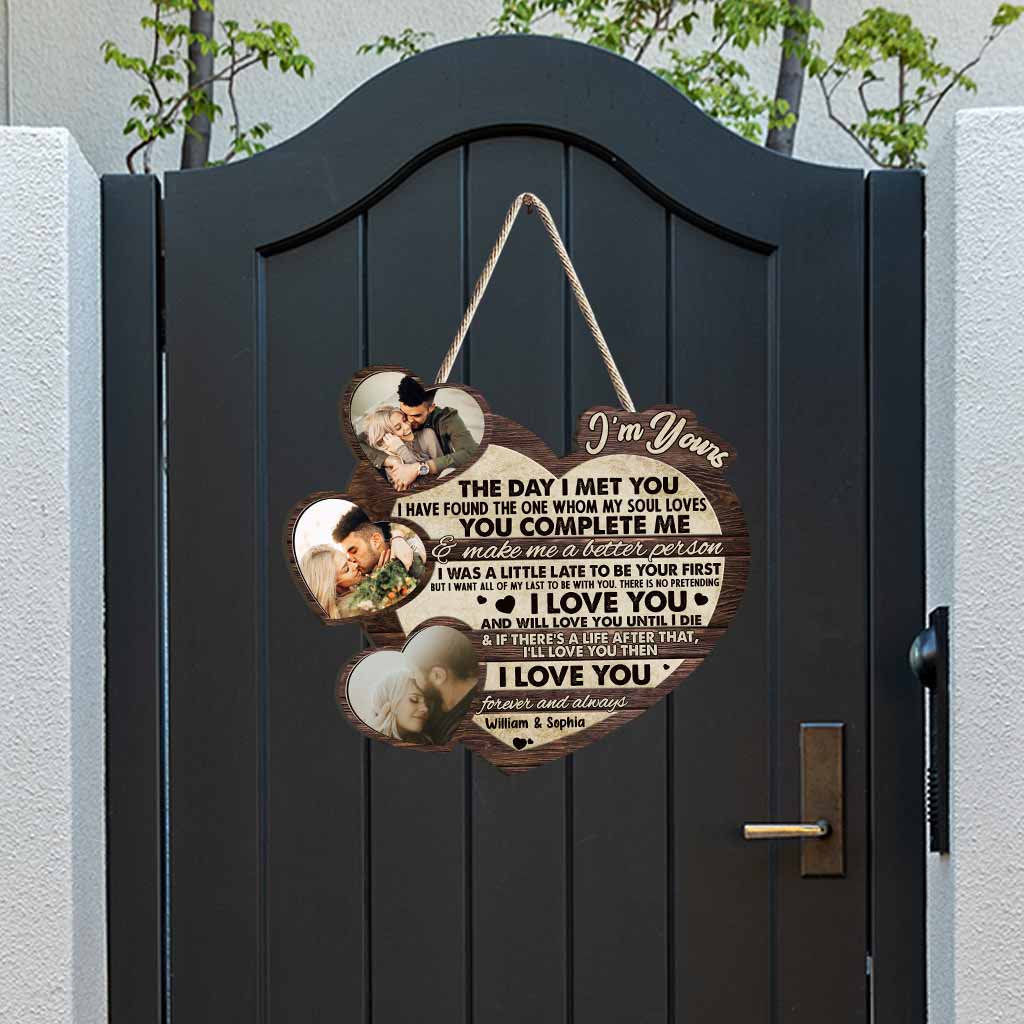 Je suis à toi - Panneau en bois personnalisé pour couple