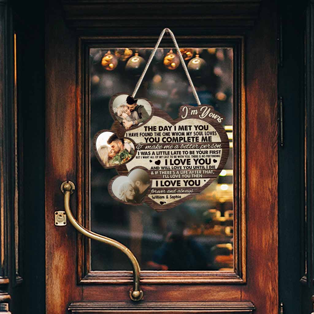 Je suis à toi - Panneau en bois personnalisé pour couple