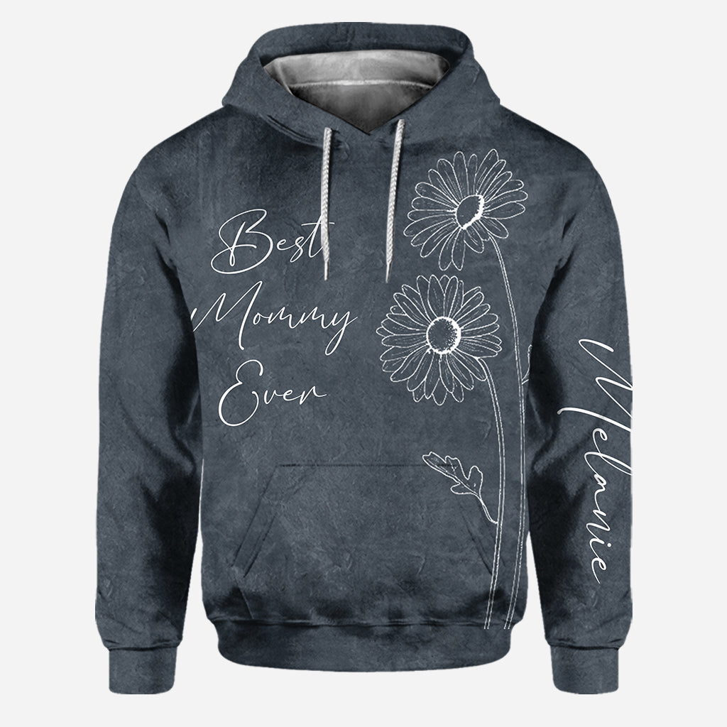 Meilleure maman, grand-mère, fleur de naissance - Sweat à capuche et legging personnalisés pour la fête des mères