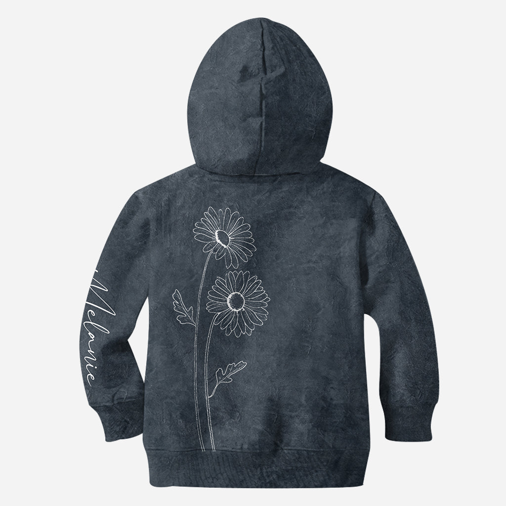Meilleure maman, grand-mère, fleur de naissance - Sweat à capuche et legging personnalisés pour la fête des mères
