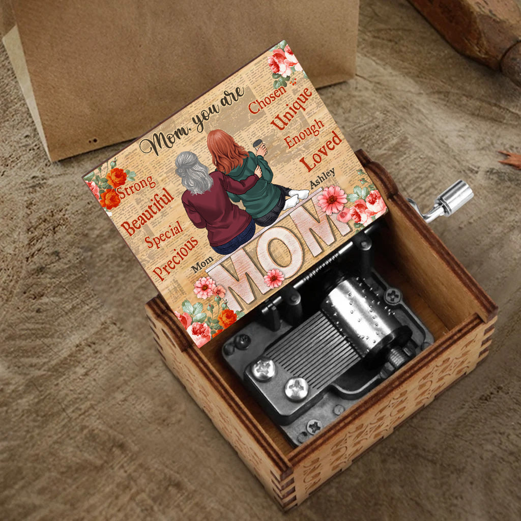 Maman, tu es magnifique - Boîte à musique à manivelle personnalisée pour la fête des mères