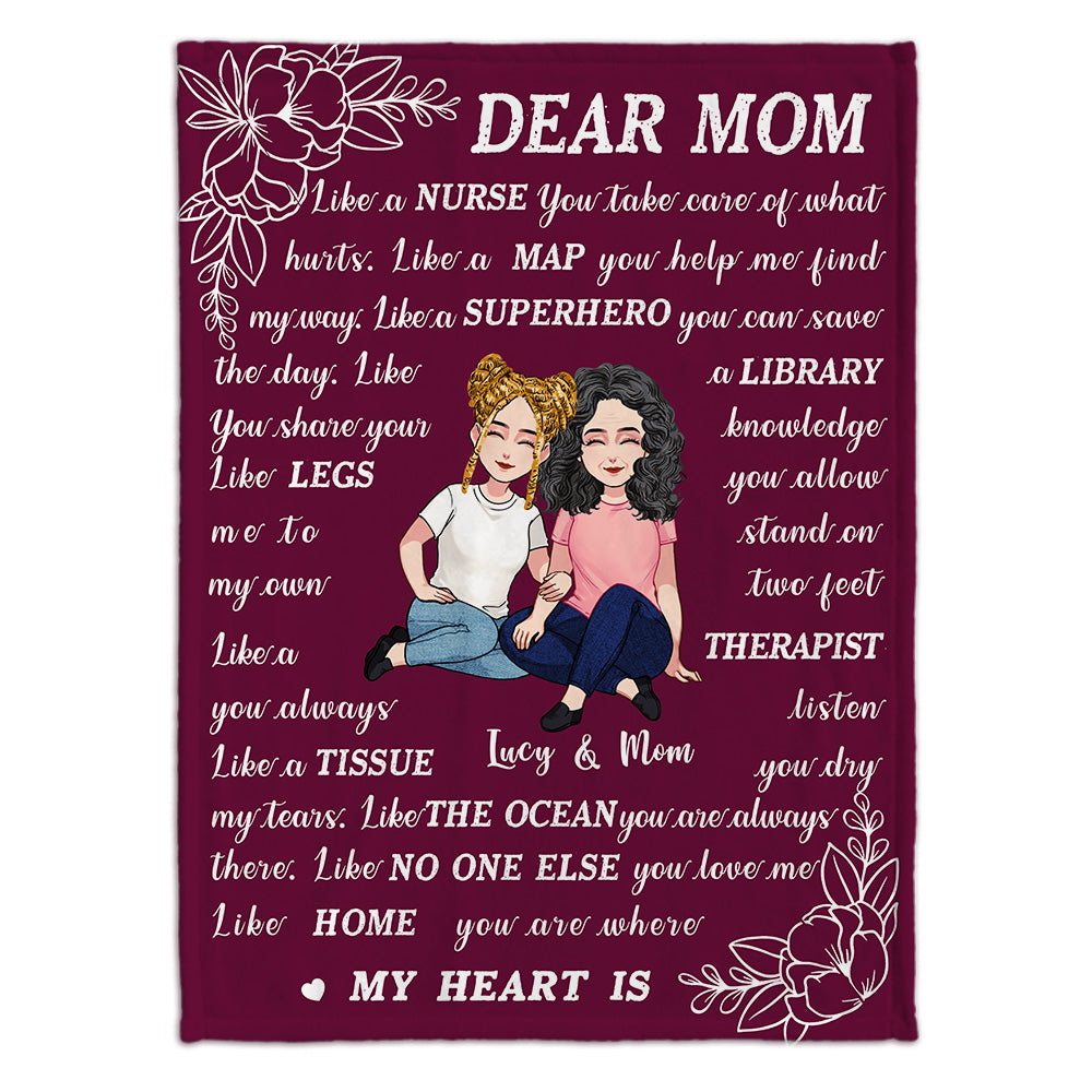 Dear Mom - Personalized Mother's Day Mother Blanket