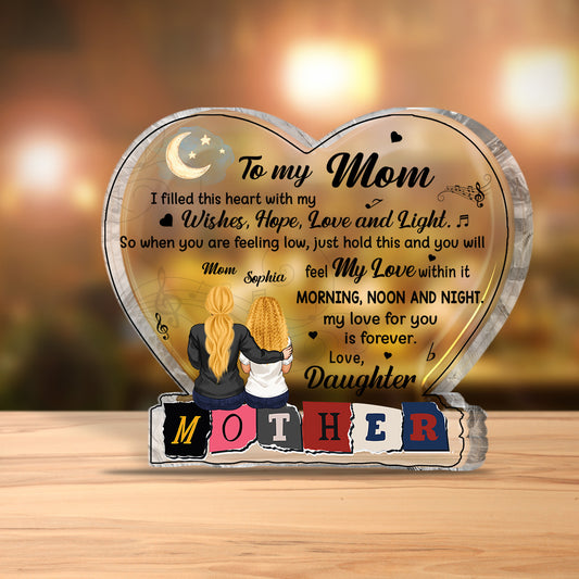 Mère pour toujours - Plaque acrylique personnalisée pour la fête des mères