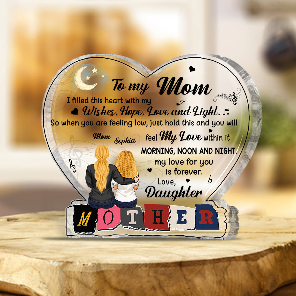 Mère pour toujours - Plaque acrylique personnalisée pour la fête des mères