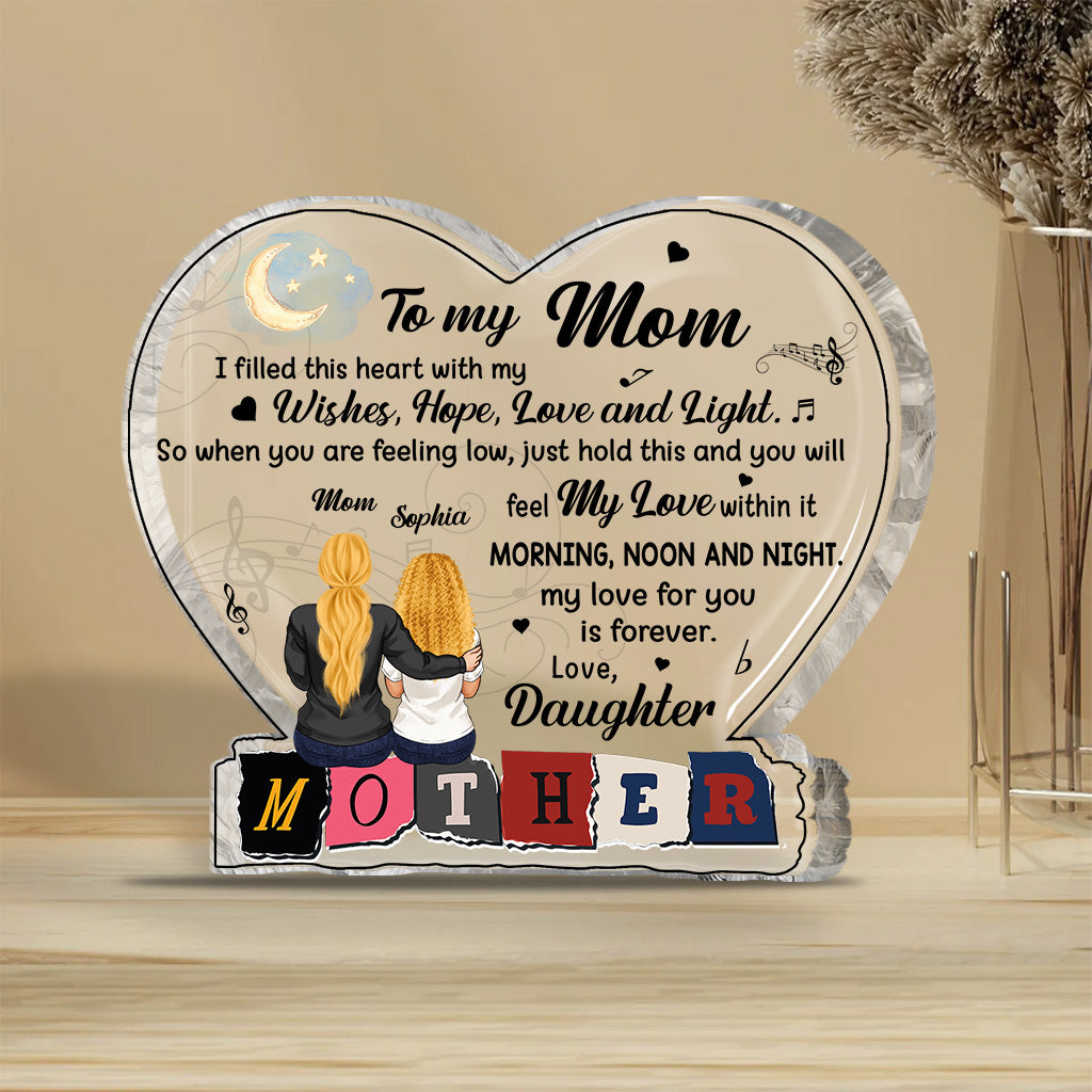 Mère pour toujours - Plaque acrylique personnalisée pour la fête des mères