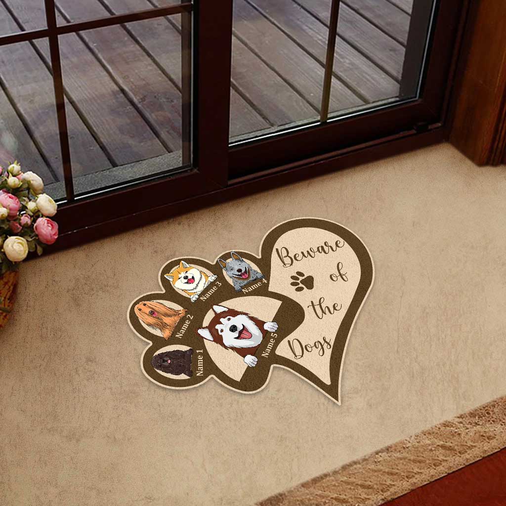 Paillasson personnalisé « La maison, c'est là où sont mes chiens »