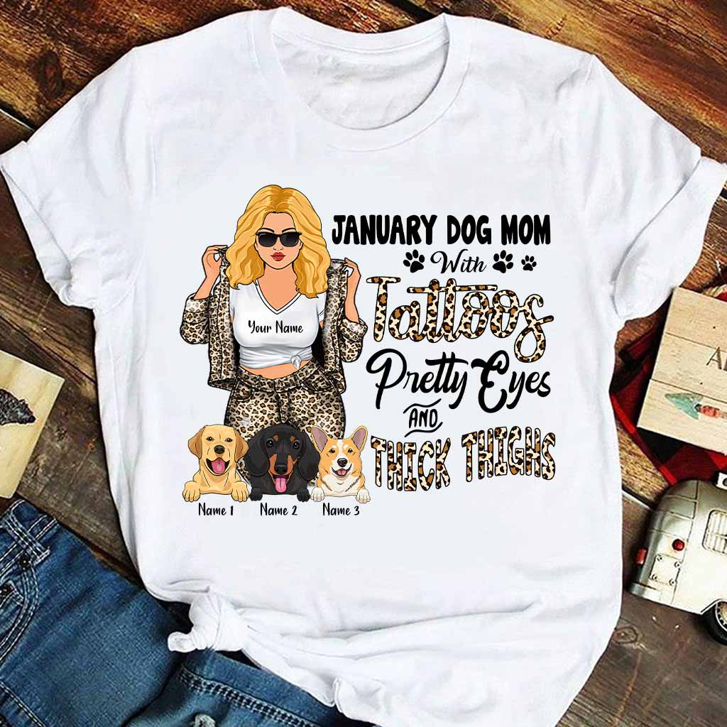 Maman chienne tatouée aux jolis yeux et aux cuisses bien charnues - T-shirt et sweat à capuche personnalisés pour la fête des mères