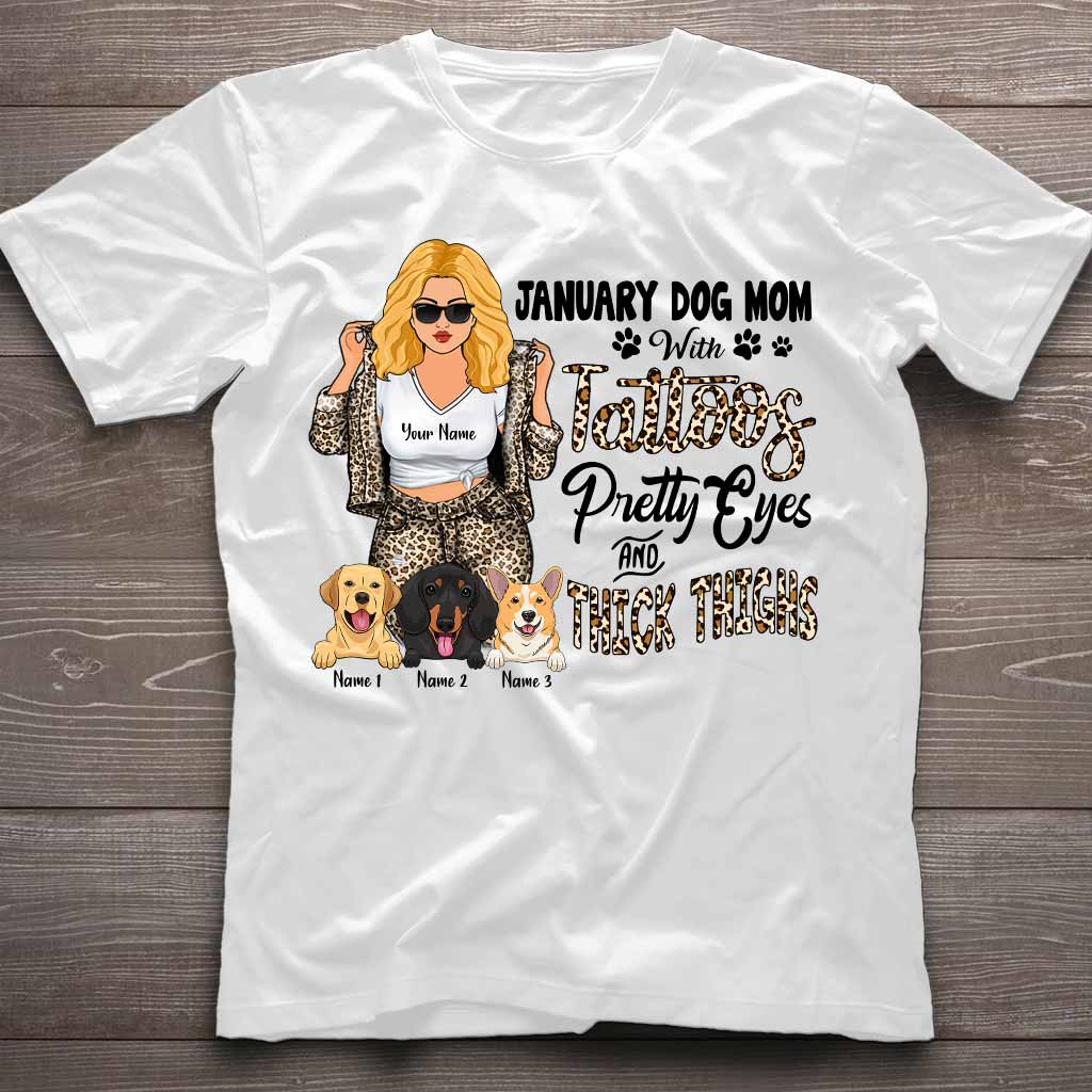 Maman chienne tatouée aux jolis yeux et aux cuisses bien charnues - T-shirt et sweat à capuche personnalisés pour la fête des mères