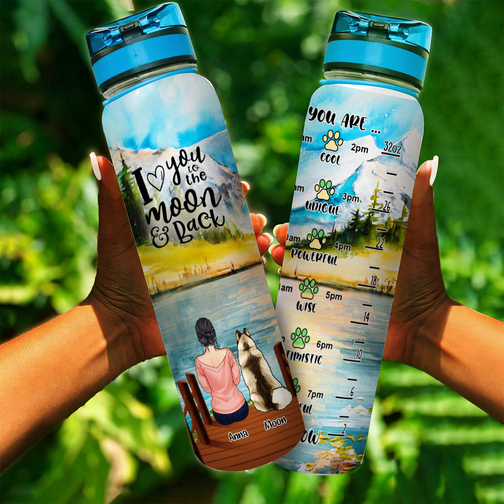 Maman de chien - Gourde personnalisée avec suivi d'hydratation pour chien