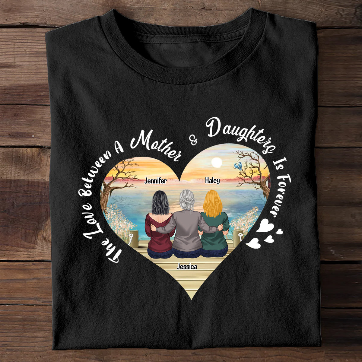 Cadeau pour la fête des mères : L'amour entre une mère et sa fille - T-shirt et sweat à capuche personnalisés