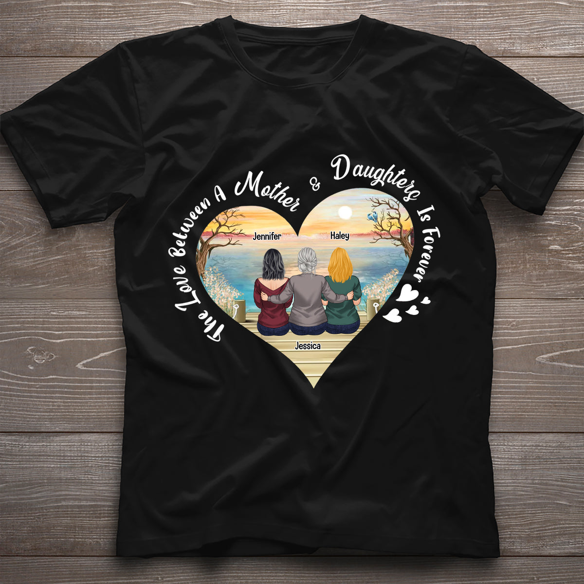 Cadeau pour la fête des mères : L'amour entre une mère et sa fille - T-shirt et sweat à capuche personnalisés
