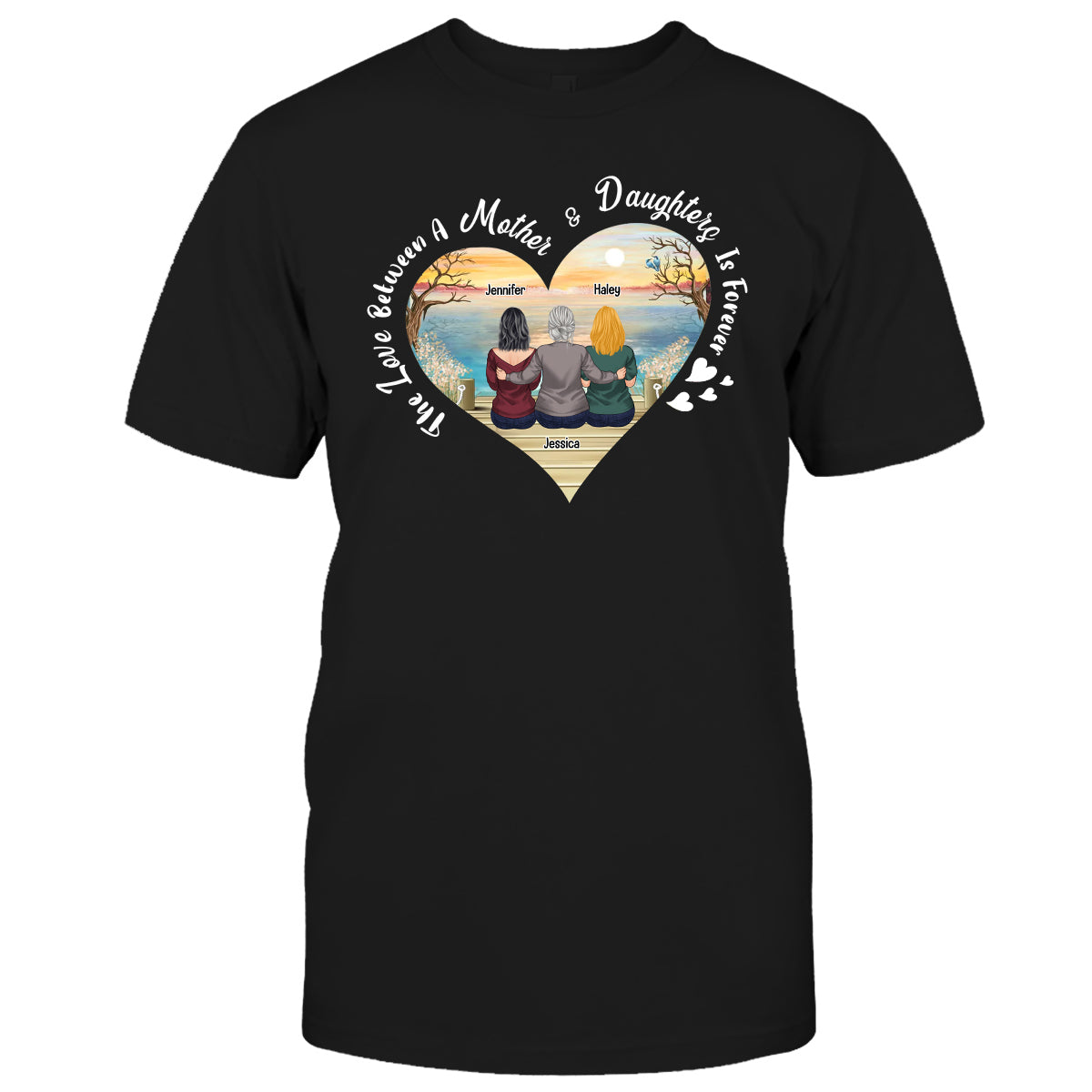 Cadeau pour la fête des mères : L'amour entre une mère et sa fille - T-shirt et sweat à capuche personnalisés