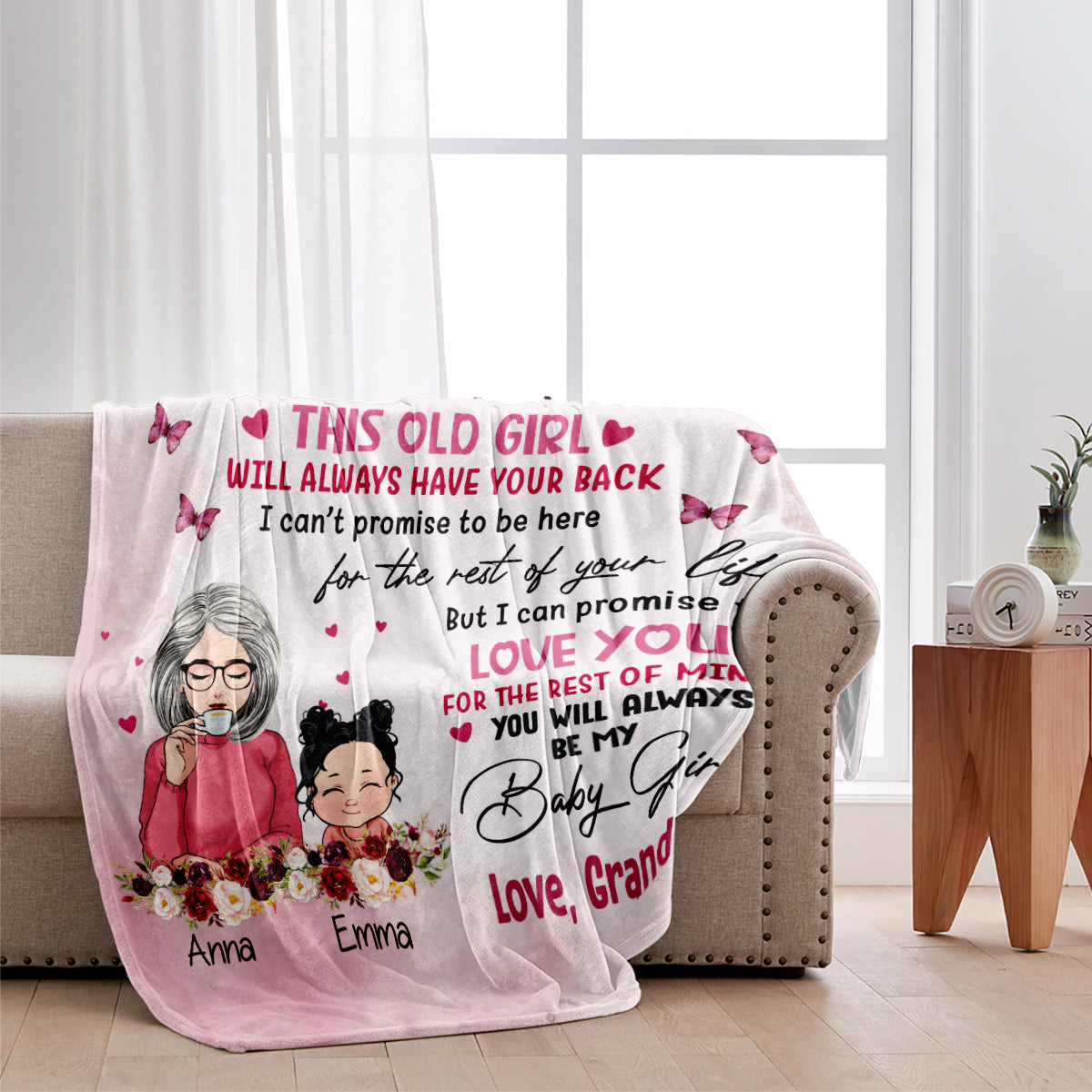 To My Granddaughter - Gift for grandma, granddaughter, grandson - Personalized Blanket