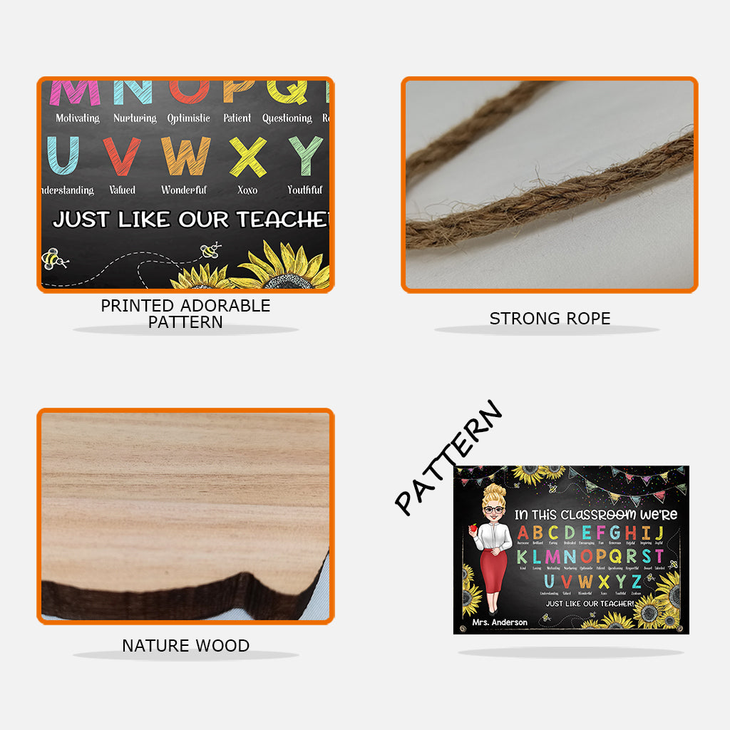 Dans cette classe, nous sommes - Panneau en bois personnalisé pour enseignants