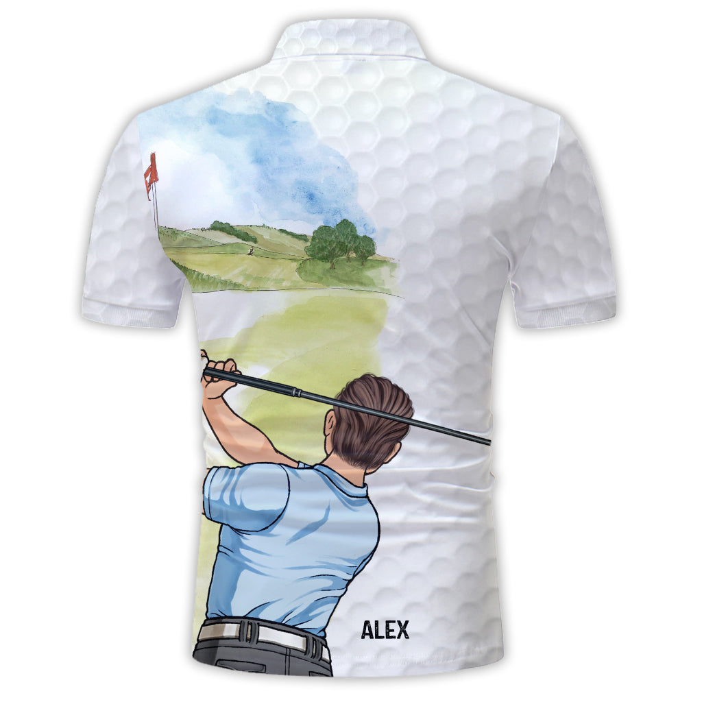 Polo de golf personnalisé « Swing Swear Look For Ball Repeat »