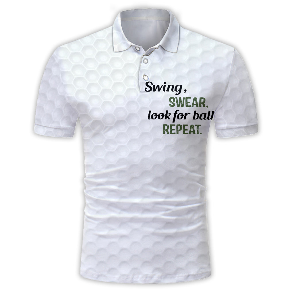 Polo de golf personnalisé « Swing Swear Look For Ball Repeat »