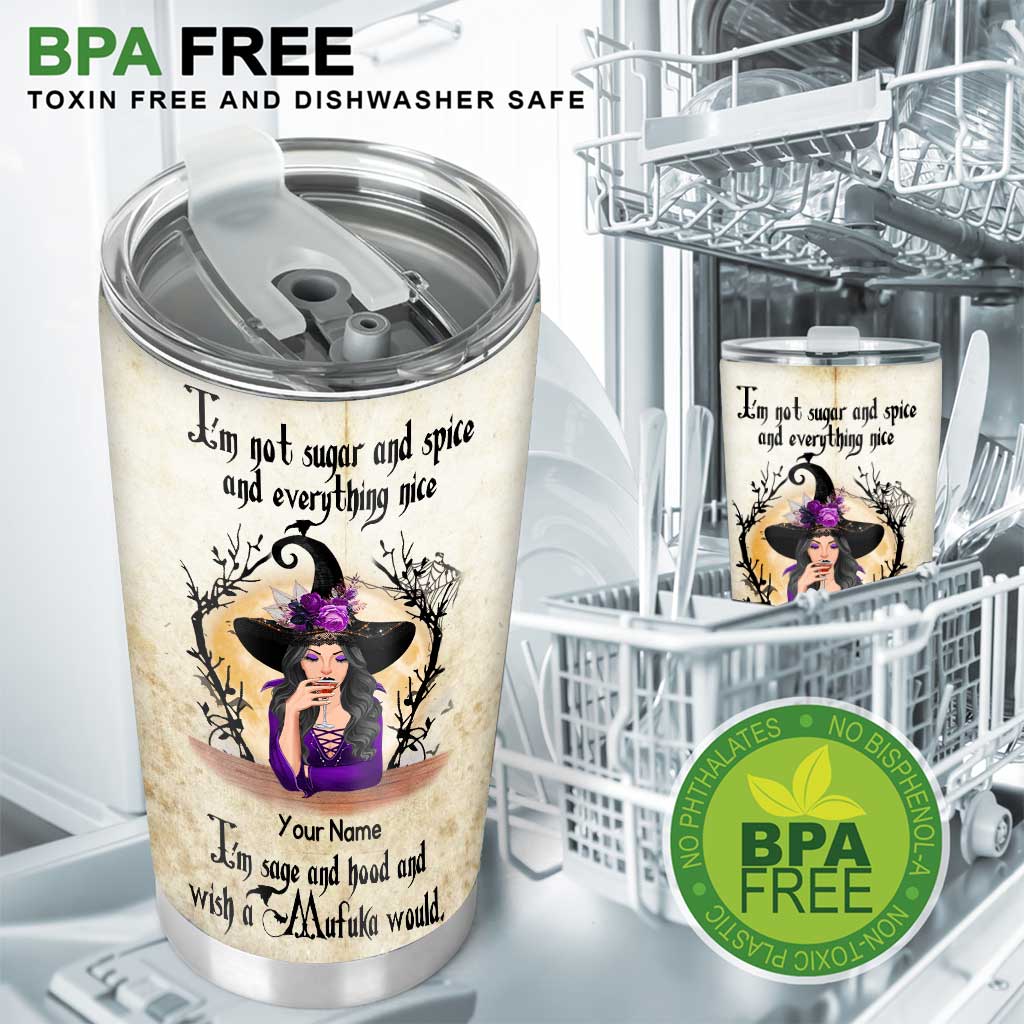 Je ne suis pas du sucre et des épices - Gobelet de sorcière personnalisé