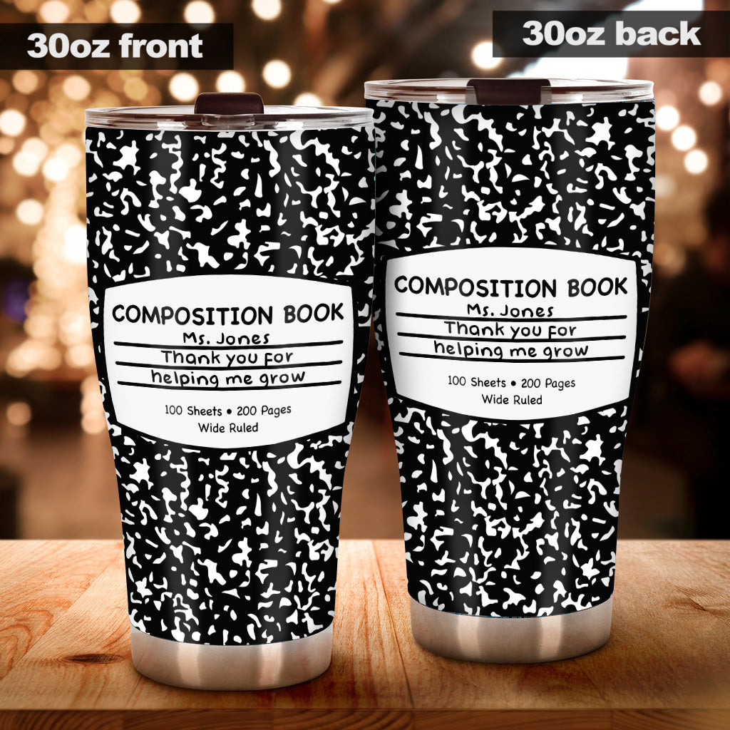 Merci de m'avoir aidé à grandir - Gobelet personnalisé pour enseignant