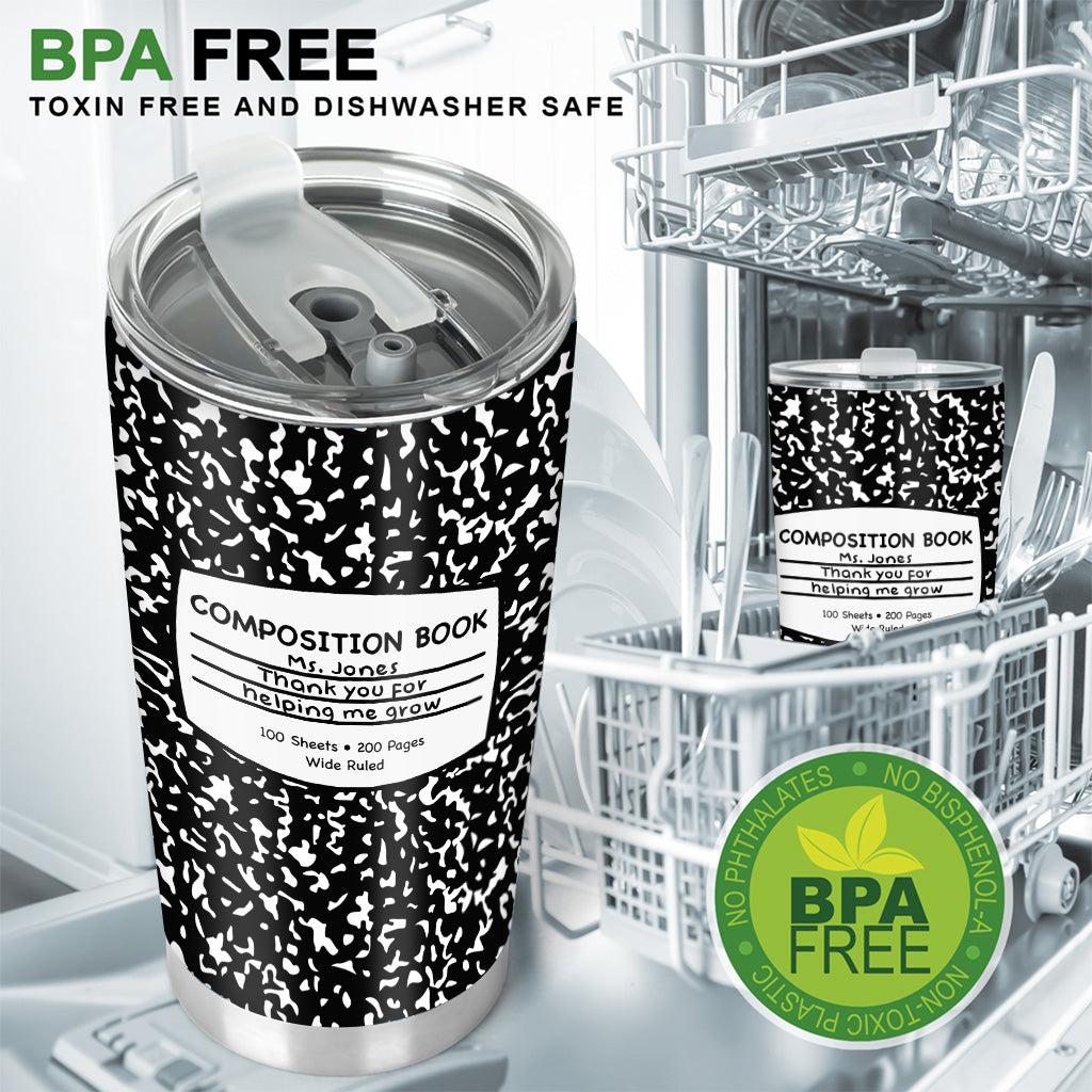 Merci de m'avoir aidé à grandir - Gobelet personnalisé pour enseignant