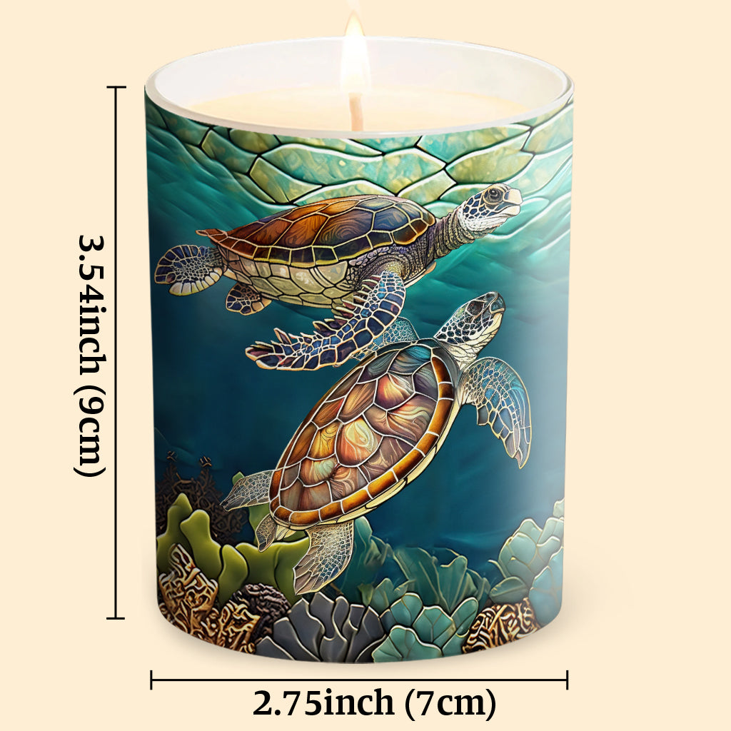 Bougie tortue colorée personnalisée avec couvercle en bois