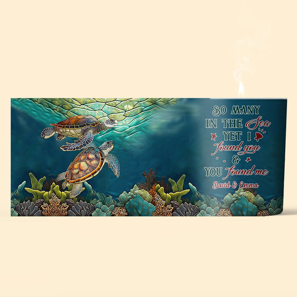 Bougie tortue colorée personnalisée avec couvercle en bois