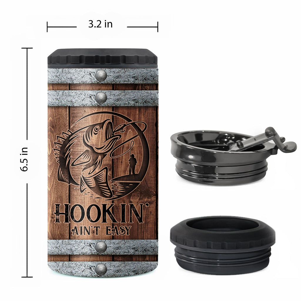 Hookin' Ain't Easy - Personalized Fishing Can Cooler