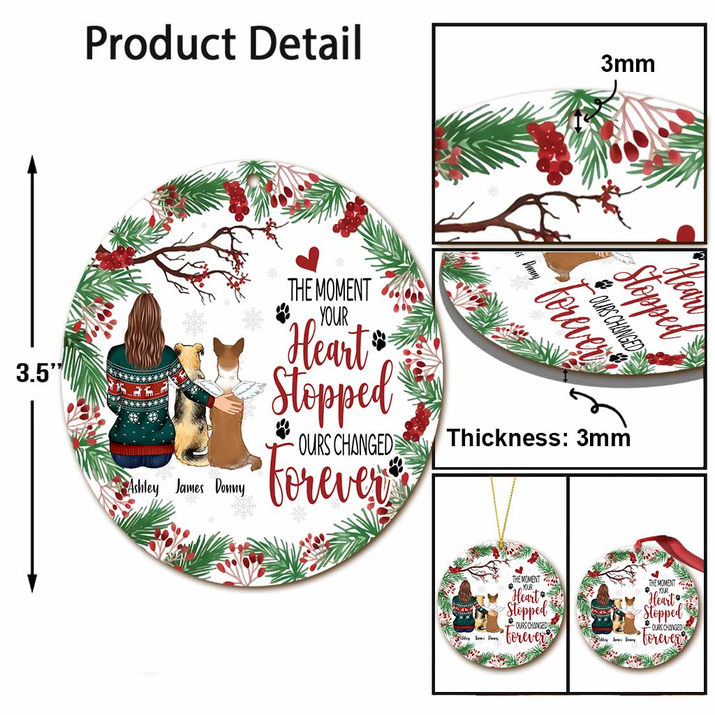 Le moment où votre cœur s'est arrêté - Ornement de Noël personnalisé pour chien (Imprimé des deux côtés)