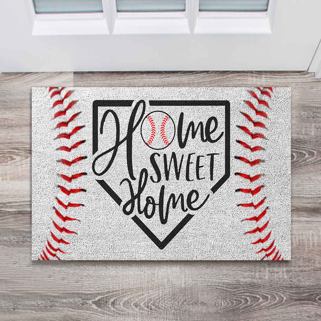 « Home Sweet Home » - Paillasson en fibre de coco à motif baseball