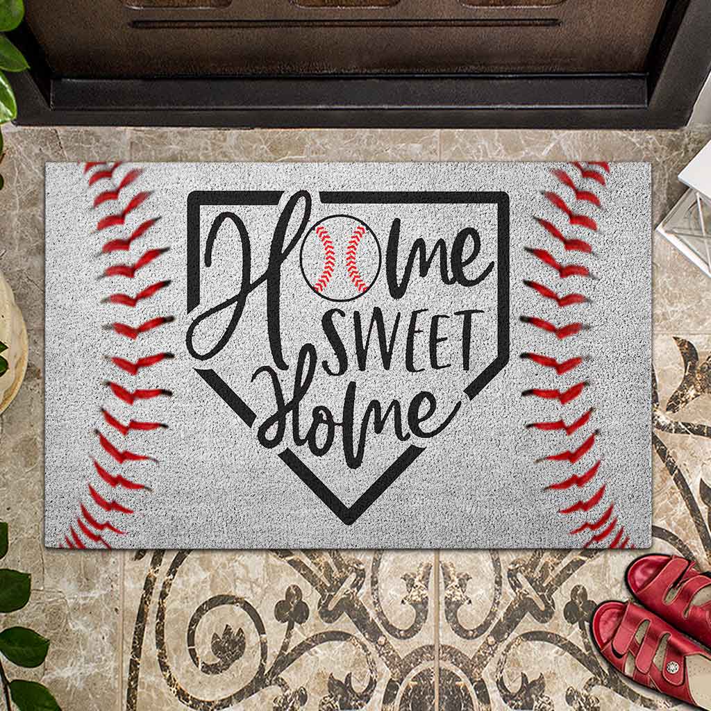 « Home Sweet Home » - Paillasson en fibre de coco à motif baseball
