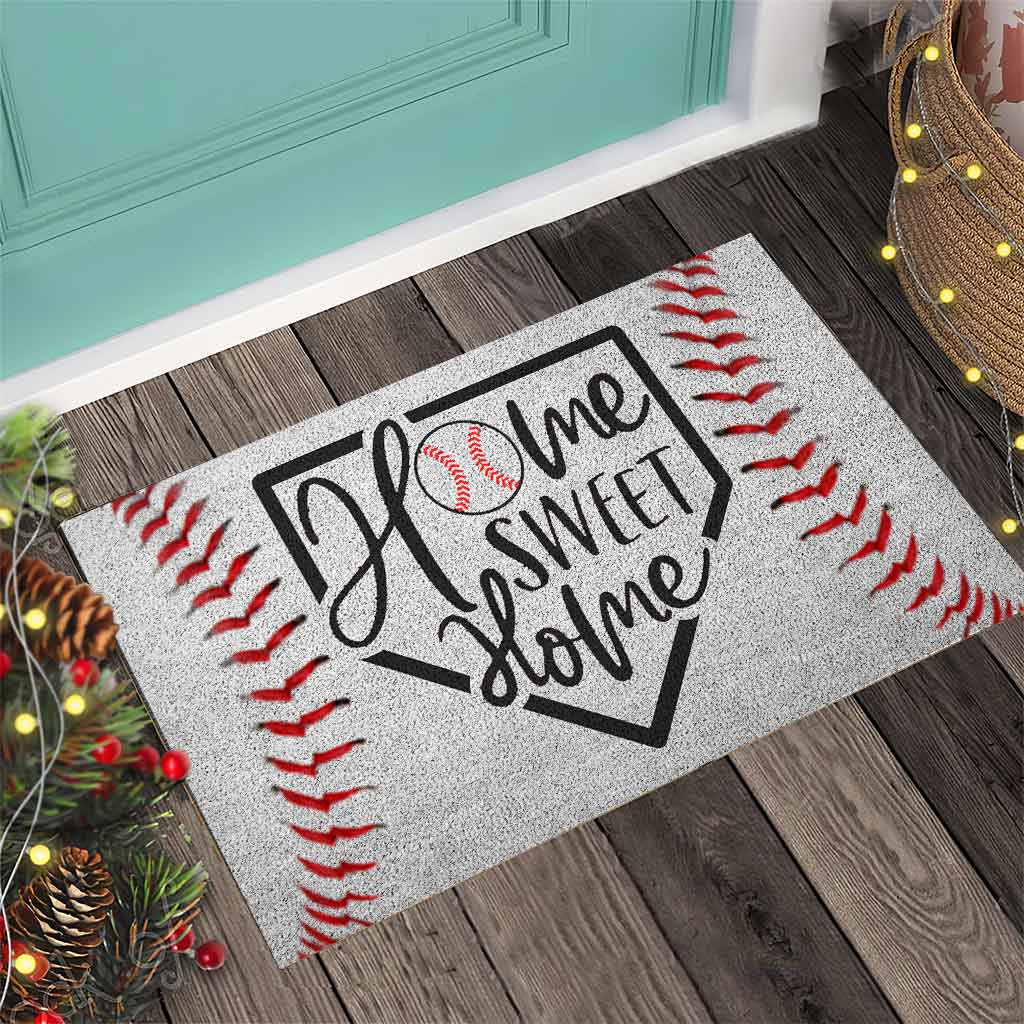 « Home Sweet Home » - Paillasson en fibre de coco à motif baseball