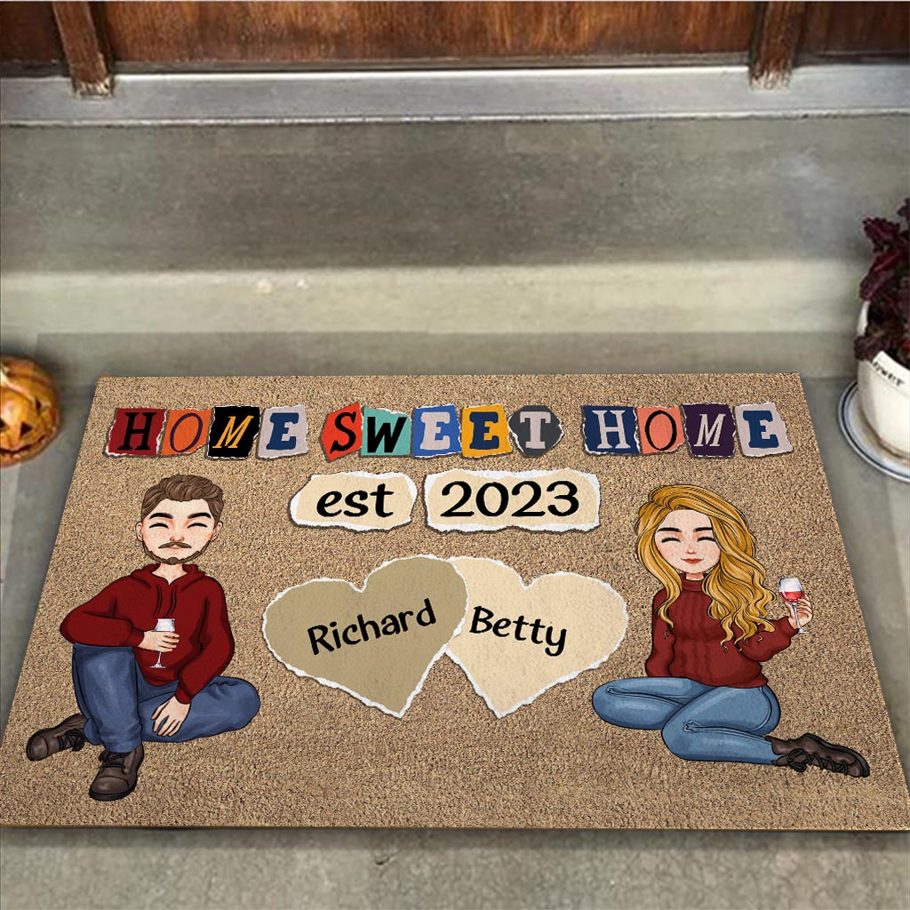 « Home Sweet Home » - Paillasson personnalisé pour couple
