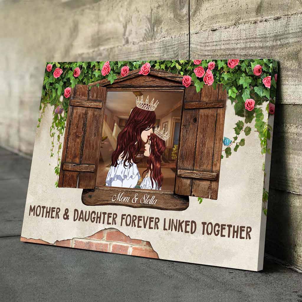 Mother & Daughter Forever Linked Together - Personalized Mother's Day Poster