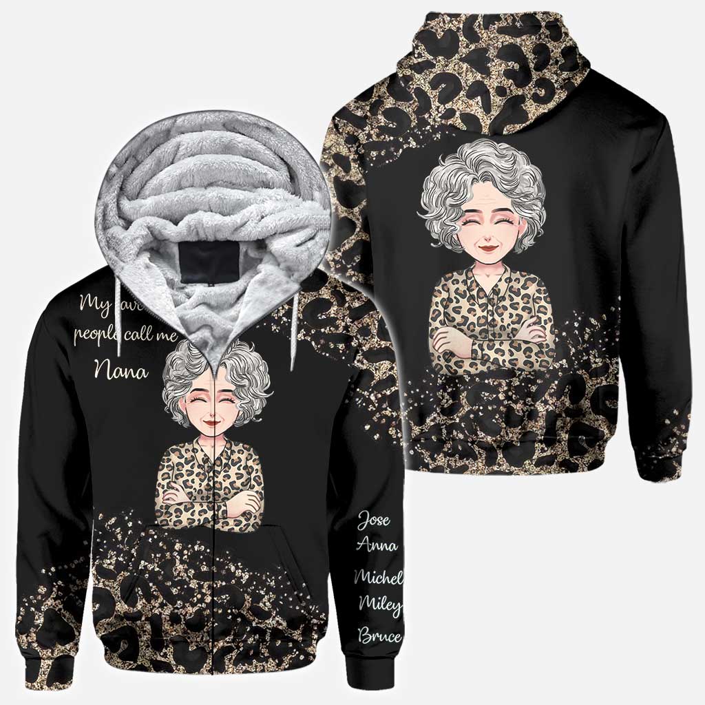 Mes personnes préférées - T-shirt et sweat à capuche personnalisés pour la fête des mères, avec motif « Mamie » sur toute la surface