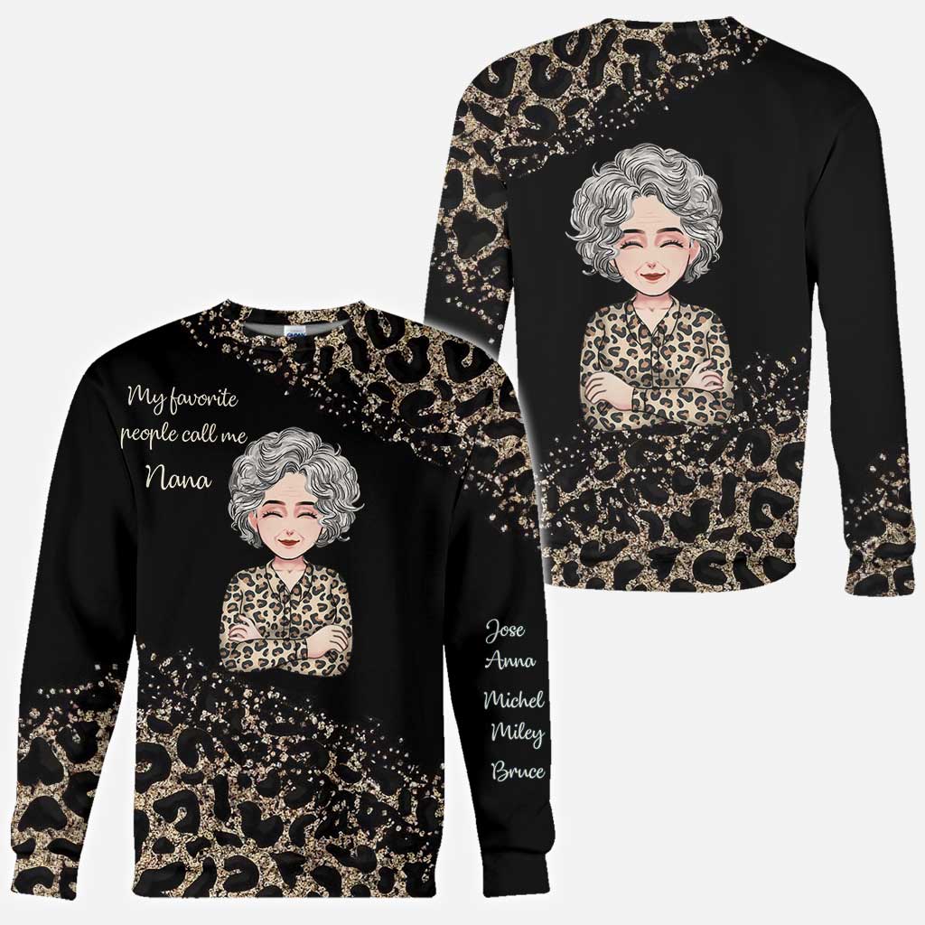 Mes personnes préférées - T-shirt et sweat à capuche personnalisés pour la fête des mères, avec motif « Mamie » sur toute la surface