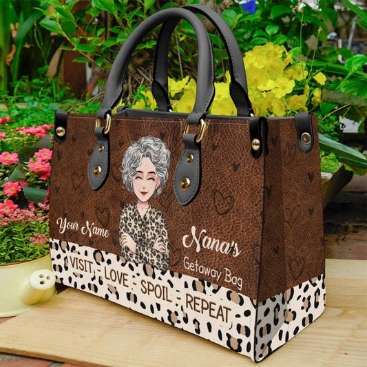 Sac d'évasion pour mamie - Sac à main en cuir personnalisé pour la fête des mères