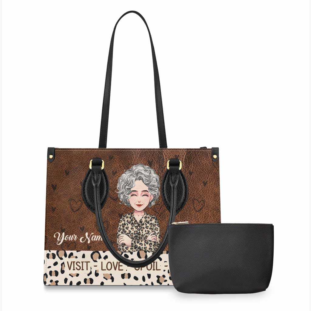 Nana's Get Away Bag - Personalized Mother's Day Grandma Leather Handbag