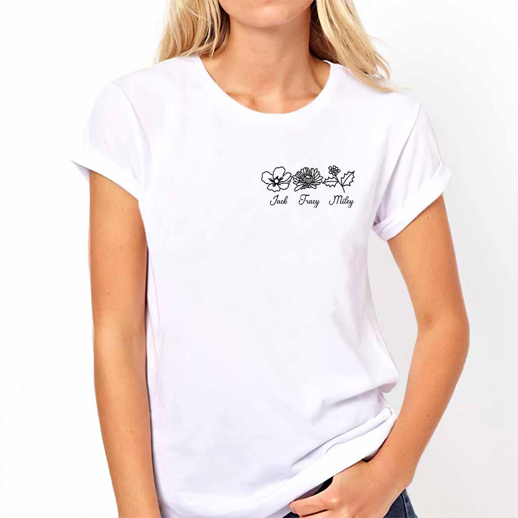 Fleur d'anniversaire - T-shirt et sweat à capuche personnalisés pour la fête des mères