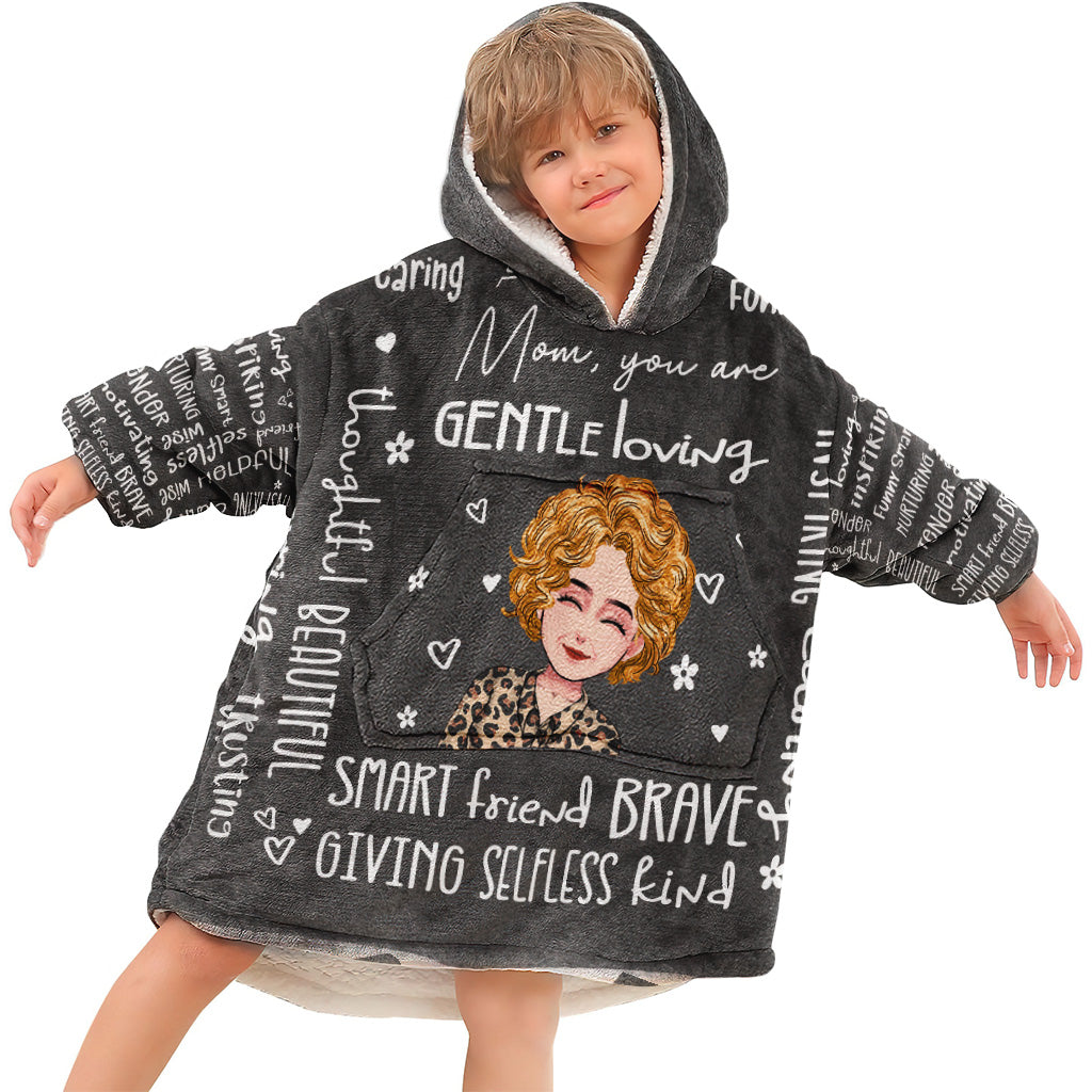 Maman, tu es belle - Couverture à capuche personnalisée pour la fête des mères