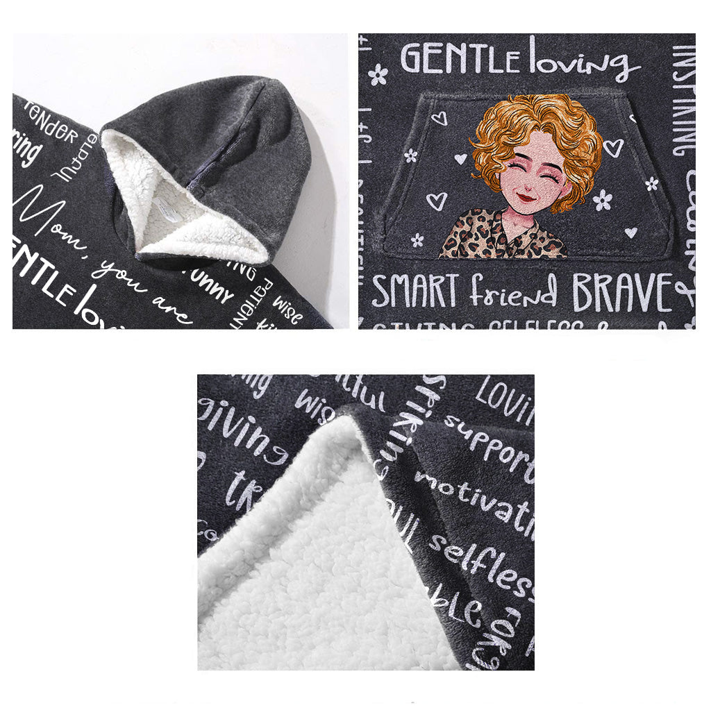 Maman, tu es belle - Couverture à capuche personnalisée pour la fête des mères