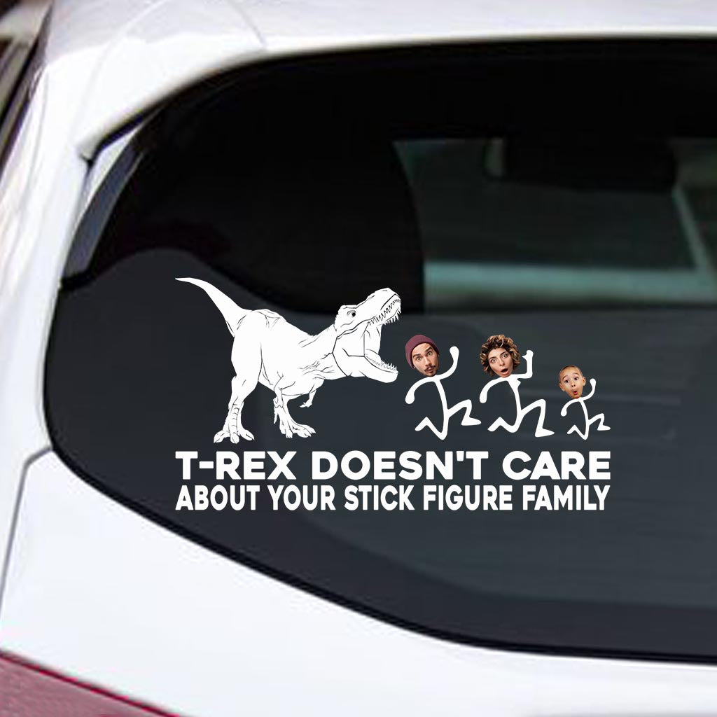 T-rex Doesn't Care - Dinosaur gift for friend, mom, dad, husband, wife, girlfriend, boyfriend - Personalized Decal Full