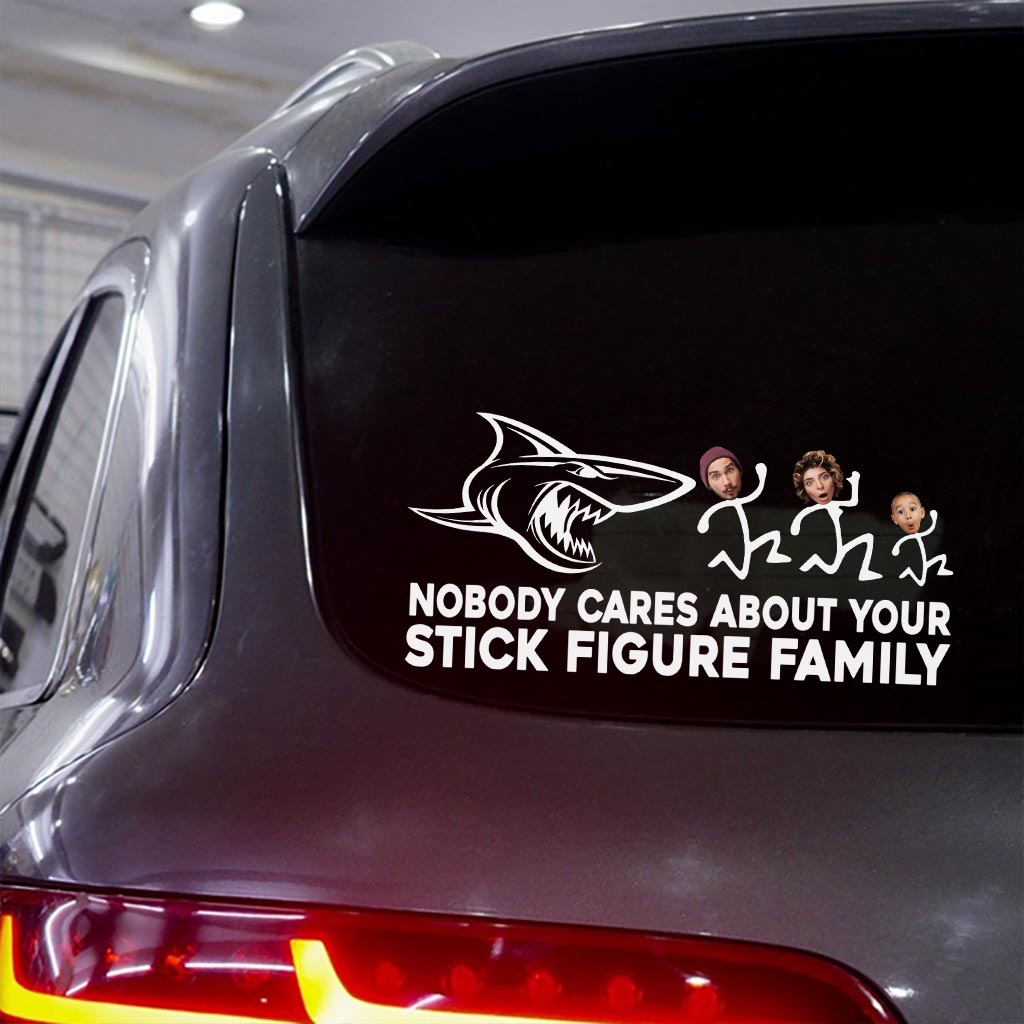 Personne ne s'en soucie - Autocollant requin personnalisé complet