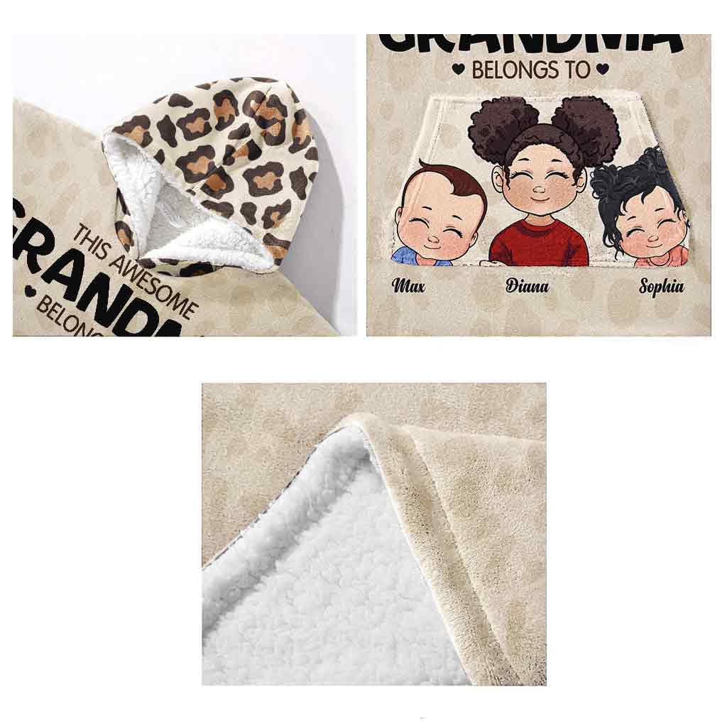 This Grandma Belongs To - Personalized Mother's Day Grandma Blanket Hoodie