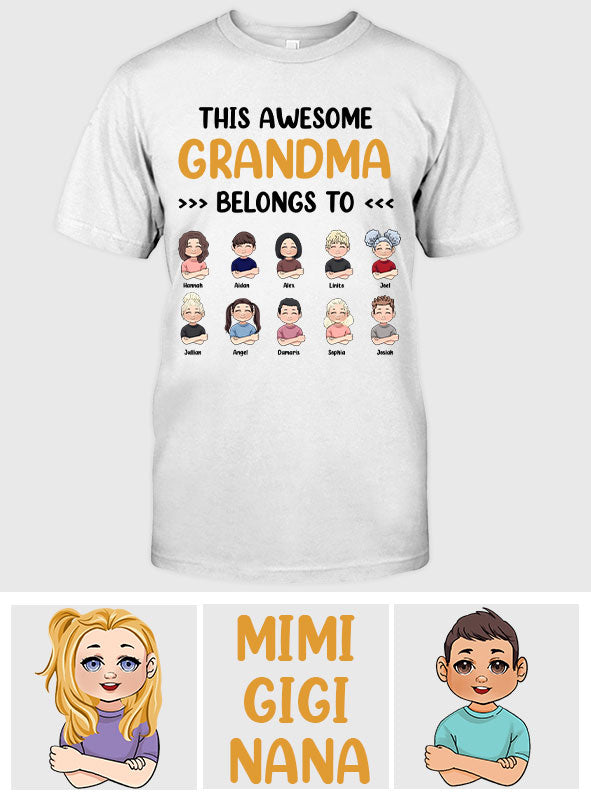 This Awesome Grandpa Grandma Belongs To - Personalized Mother's Day Grandma T-shirt and Hoodie